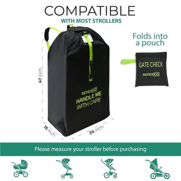 Large Stroller Travel Bag Airplane Stroller Cover Waterproof Adjustable Shoulder - Picture 3 of 7